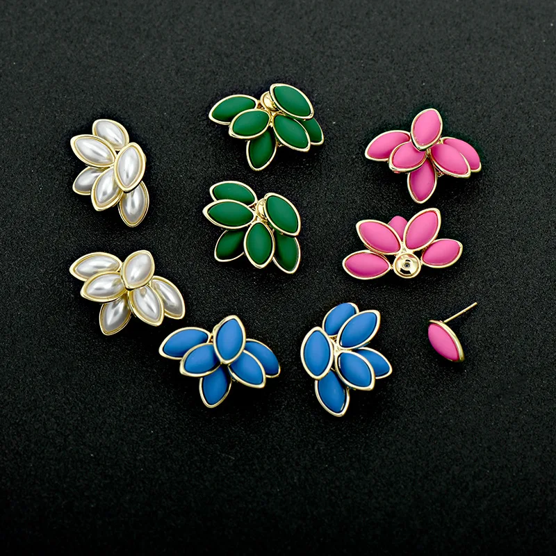 

Blue Premium Sense Earrings Feminine Temperament Retro Green Korean Minority Design Sense Exquisite Front And Rear Earrings