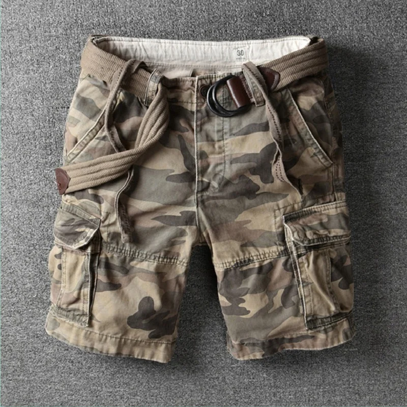 Cargo Short Men 2022 Fashion Brand Designer Summer Hot Luxury Quality Breeches Male Cotton Retro Camouflage Military Camo Shorts