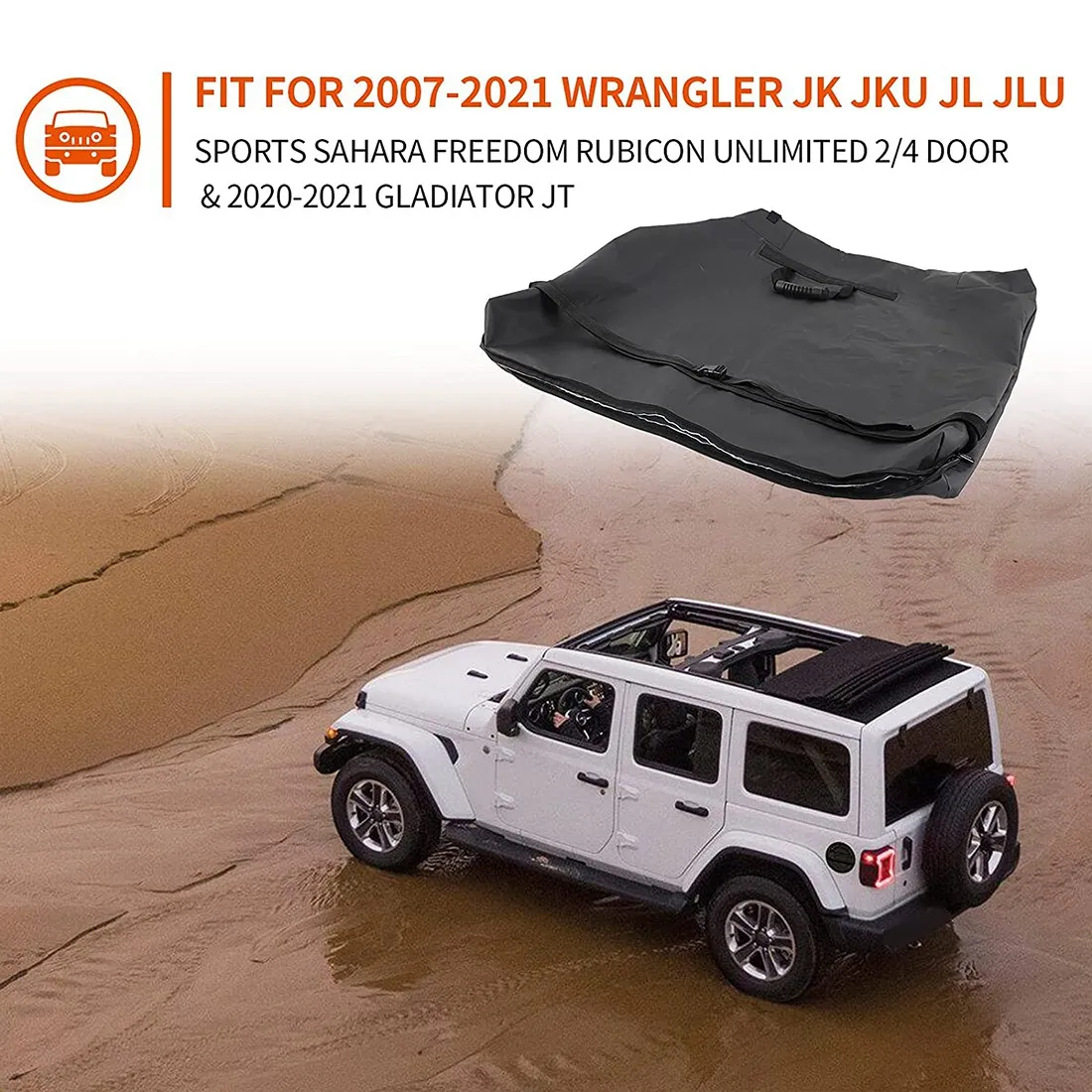 

Сумка для хранения для Jeep Wrangler JK JKU JL JLU, 2 двери, 4 двери, твердые верхние модели JT 2007-2021 (черная)