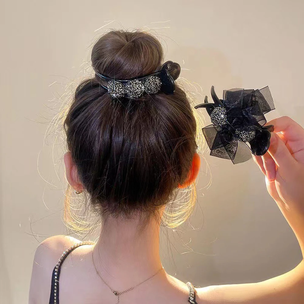 

Korean Bow Hair Claw Crabs Large For Ponytail Bun Hair Clamps Black Color Clips Hairpin Fashion Headdress Accessories Gifts