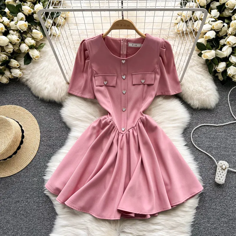 

Летняя одежда 2022, тонкое темпераментное платье средней и длинной длины с оборками и коротким рукавом