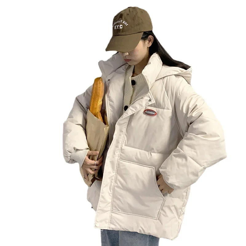 2022 Jacket Female Students Large Yards Loose Cotton Jacket Bread Clothes Korean Version of A Small Child Cotton Jacket Female