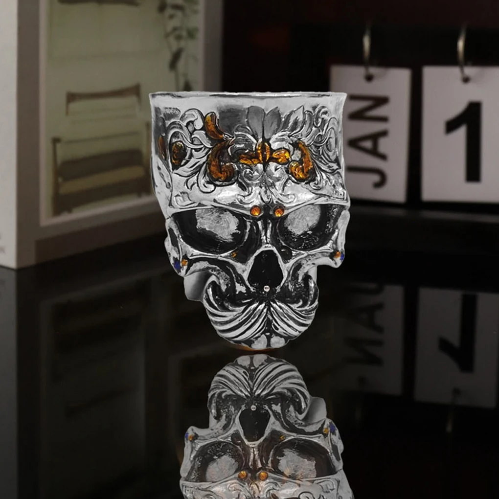 

Уникальное украшение, металлическая чашка для вина, кофе, пива с готической гравировкой человеческого черепа, для добавления атмосферы, чашка для напитков