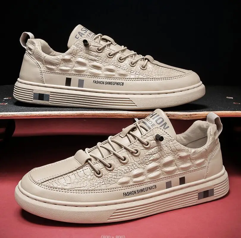 

Mens Sneakers Casual PU Leather Shoes Fashion White Shoes Non-slip New Arrival Vulcanized Shoes for Men кроссовки мужские