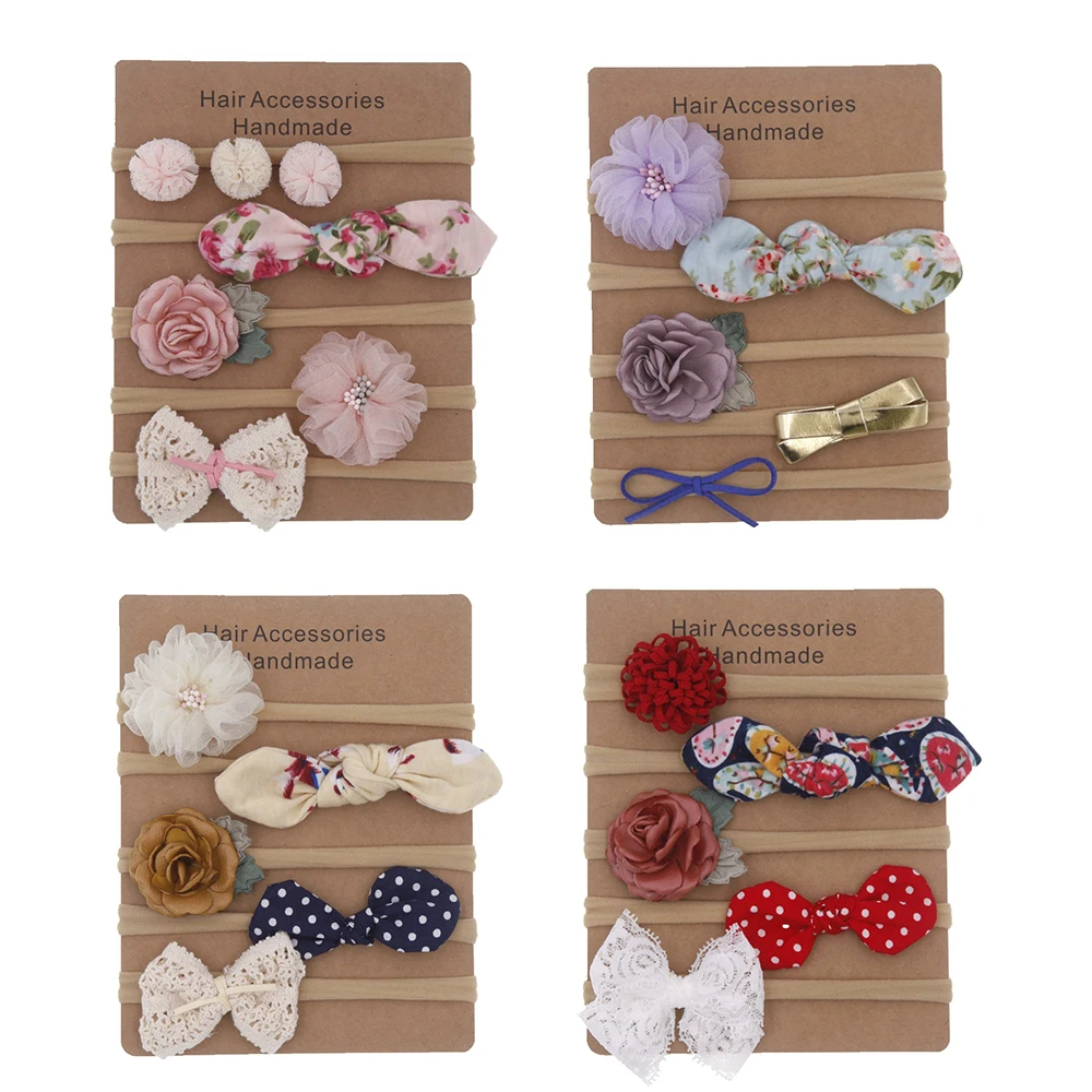 

5 шт./партия, детские повязки на голову с бантом