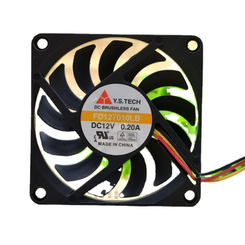 

New Fan CPU Radiator Y.S. FD127010LB 7CM 7010 DC12V 0.2A Graphics Card Cooling Fan