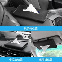 pu leather car sun visor tissue boxes car tissue box towel holder hanging on visor auto interior storage decoration accessories