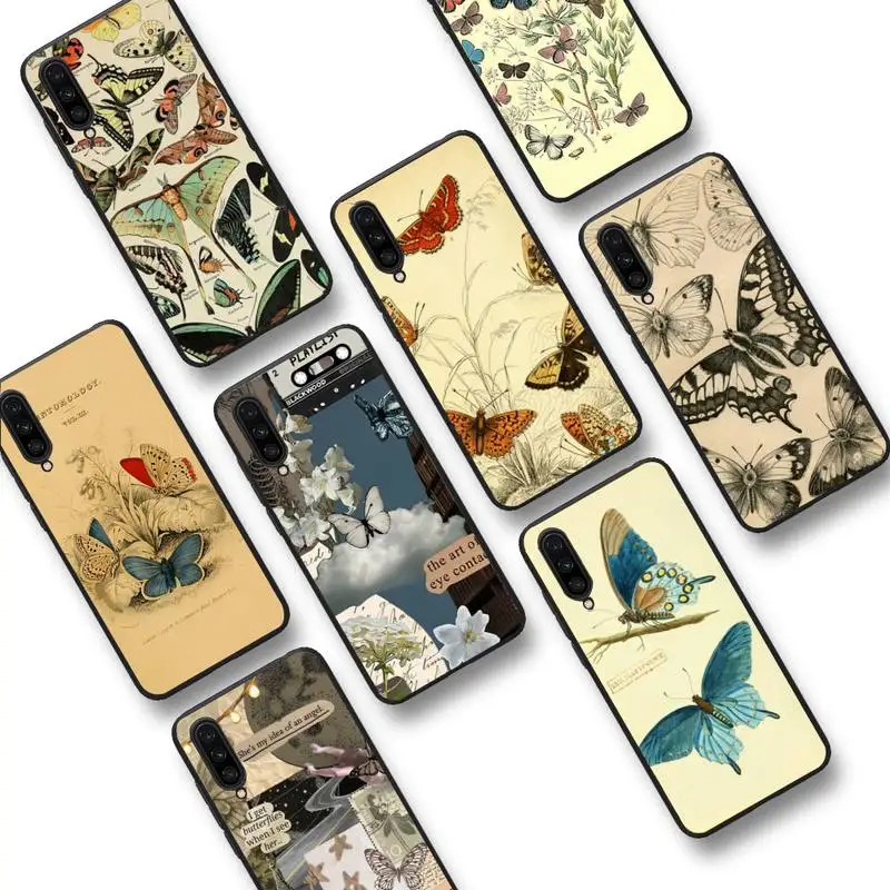 

Retro butterfly Phone Case For Xiaomi mi 9 mi8 F1 9SE 10lite note 10lite Mi 8lite Coque for xiaomi mi 5x