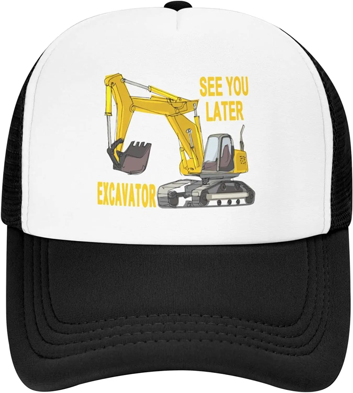 

Boys' Trucker Hat, See You Later Excavator Back Mesh Baseball Cap