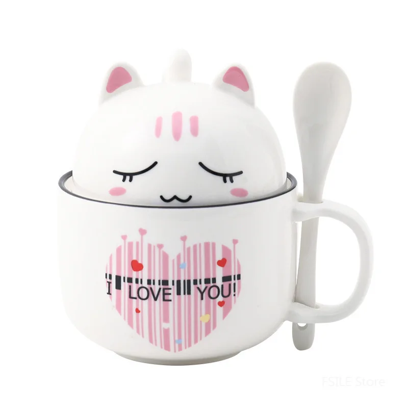 

Ceramic Cup with Lid Spoon Cute Dog Large Capacity Coffee Mug Personality Creative Trend Cup Male and Female Student Gift Cup