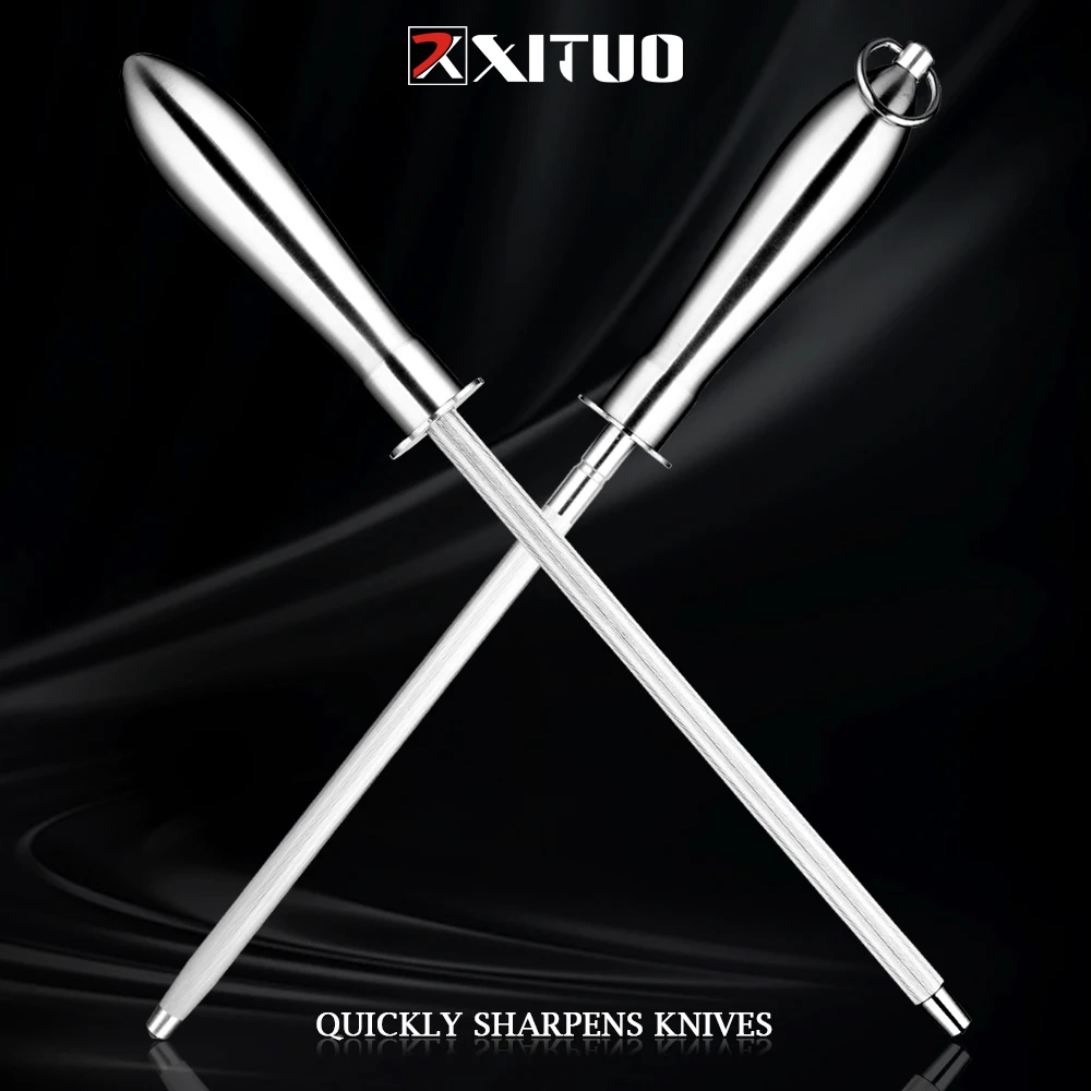 

XITUO Honing Steel Knife Sharpening Rod Premium Carbon Steel Knife Sharpener Stick Easy to Use Honer Knives and Rod Sharpeners