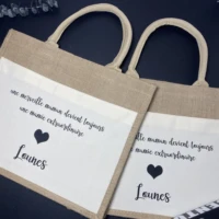 personalised name bridesmaid tote bag gift bag for bridesmaid custom reusable shopping storage bags high quality jute bag