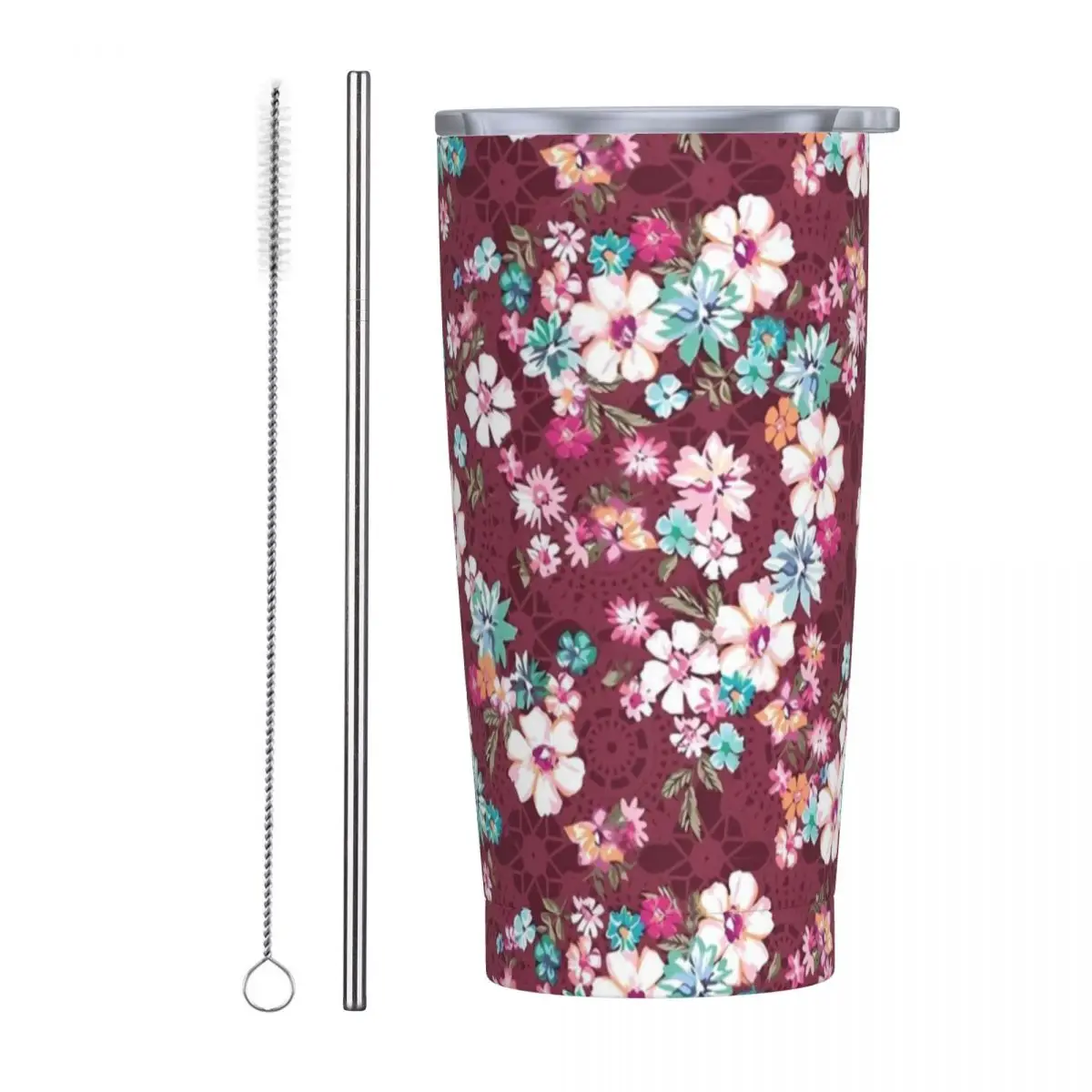 Кружка из нержавеющей стали с цветочным принтом потрясающие кружки для