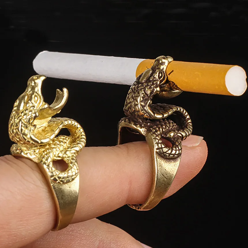 

Vintage Dragon Shaped Cigarette Ring Gadgets for Men Smoking Pipe Accessories Unique Gifts Cigar Ring Clip Cigarette Holder