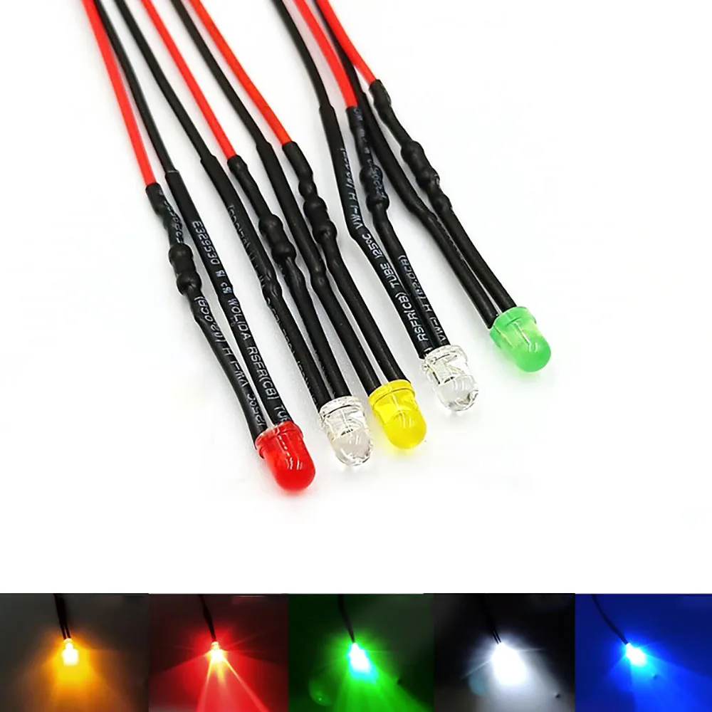 

10pcs 4mm Pre-Wired LEDs Emitting Diodes with Resistance LED Bulb Lights 3V 5V6V9V 12V 24V 36V 48V 60V 110V 220V