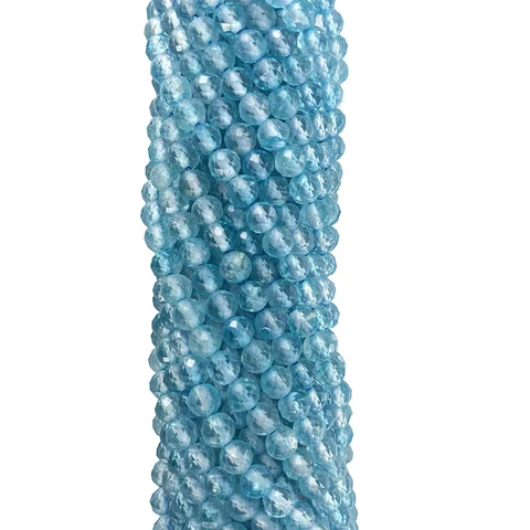 Синие бусины из топаза ZHUOHONG 3/4 мм