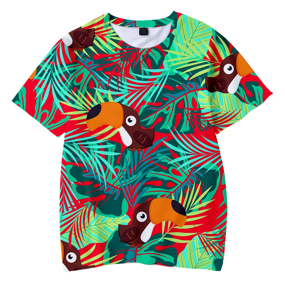 

T-shirts Toucan Printing Short Sleeve Tshirts Hot Sale Casual футболка оверсайз Unisex Clothing Toucan Pattern