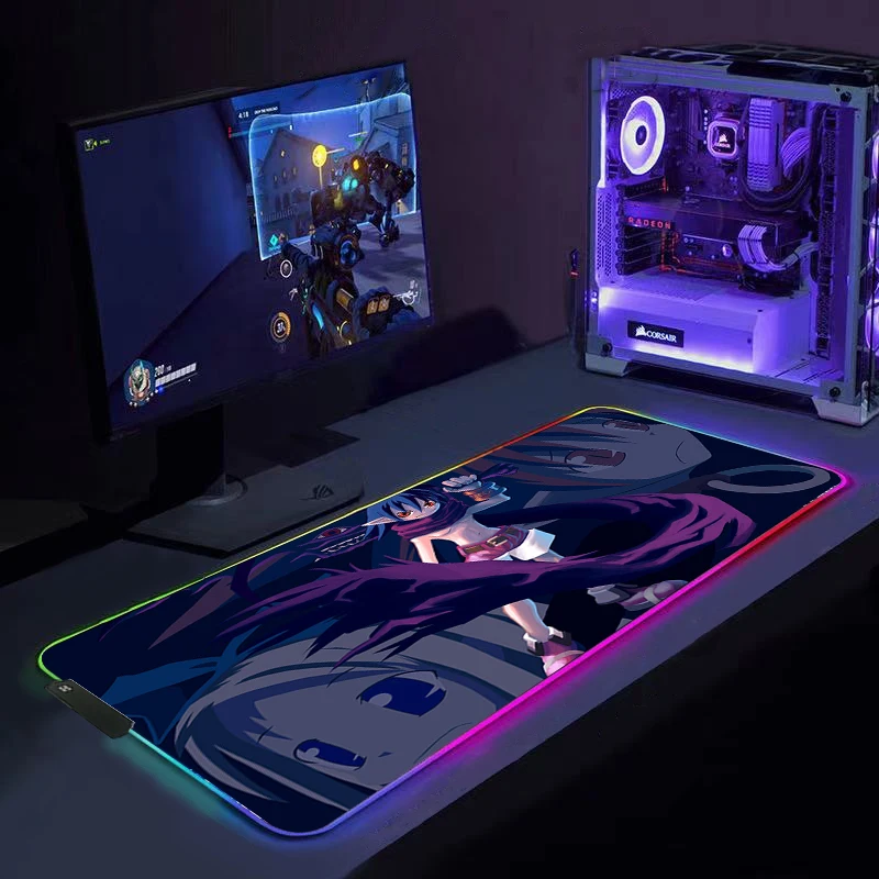 

RGB Gaming Desk Accessories Mouse Pad Deskmat Mousepad Keyboard Mause Pad Rubber No-slip with Backlit Disgaea 5 Tapis De Souris