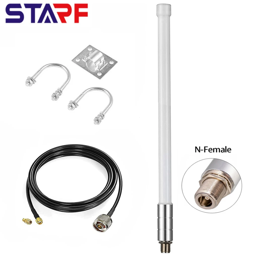 

10dBi 868MHz Tuned LoRa Helium Omni Fiberglass Aerial N Female Antenna KSR200 Coaxial Cable For Bobcat Miner 300