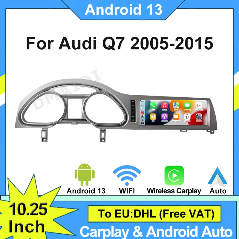 

Android 13 Car Radio for Audi Q7 2005-2015 Google CarPlay GPS Navigation Auto Video Player 4G Wifi Multimedia Stereo Headunit BT