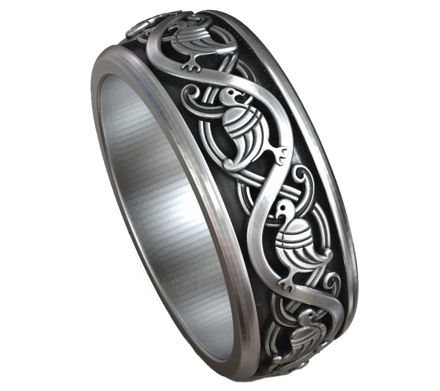 

Купите 2 и получите 1 бесплатно славянское Скандинавское обручальное кольцо с птицей, рельефное кольцо с искусственным рисунком, кольцо из стерлингового серебра 925 пробы