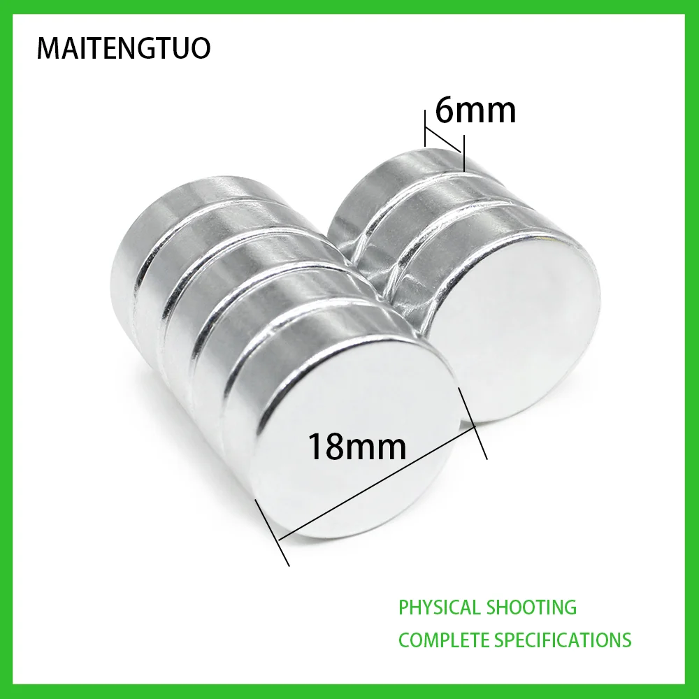 

2/5/10/20/30/50PCS 18*6 Round Disc Magnet Strong Round Rare Earth Ndfeb Neodymium Magnet Disc 18mm x 6mm