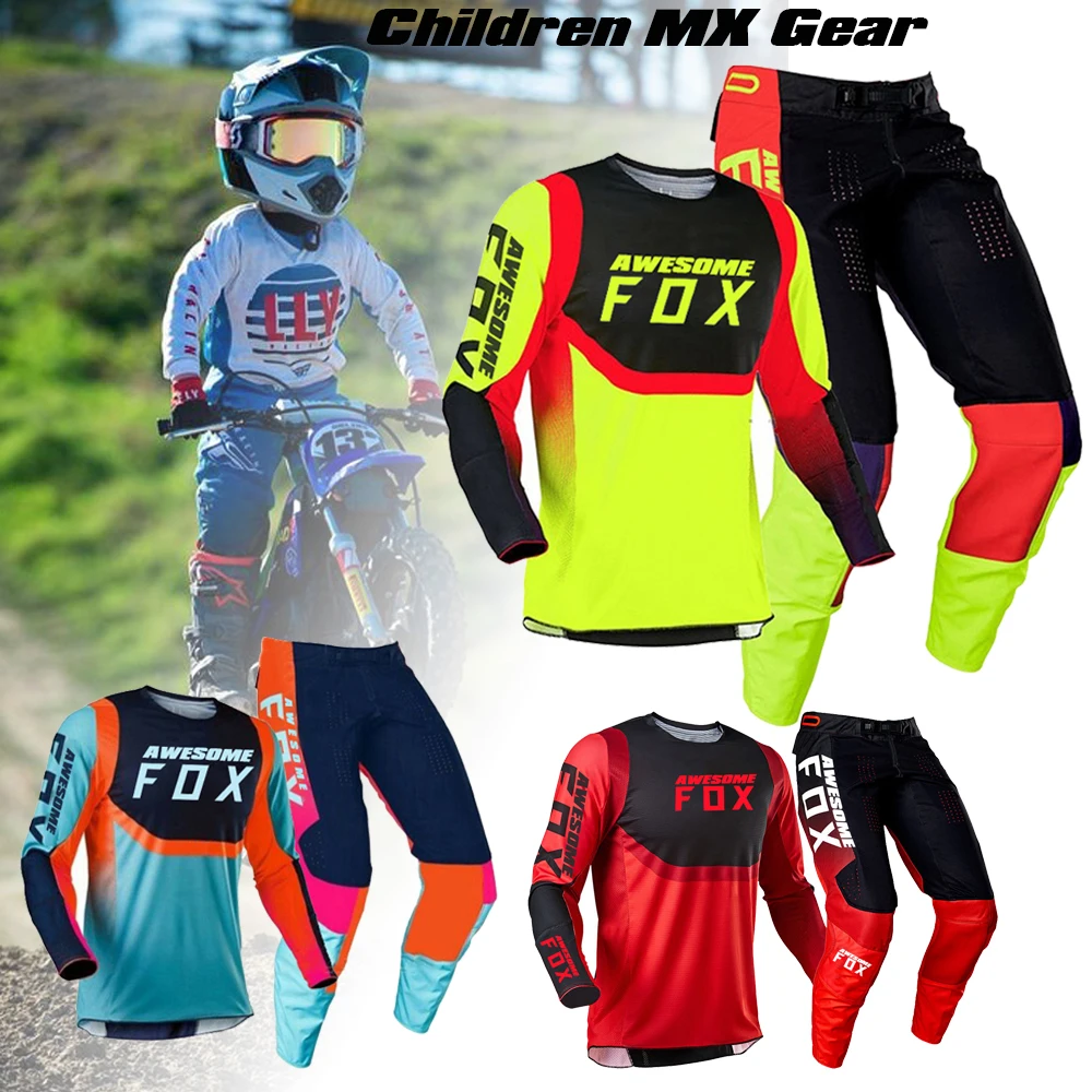 

Kids Motocross Jersey and Pants Childrens MX Gear Sets Combo Boys Girls Motorcycle Dirt Bike Off Road Suit Moto Outfit Kits