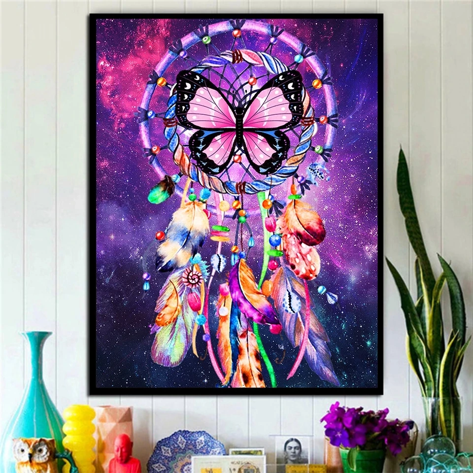 

5d Diamond Embroidery Colorful Dream Catcher Feather Diamond Painting Novelties Full Drill Cross Stitch Mosaic Rhinestones Home