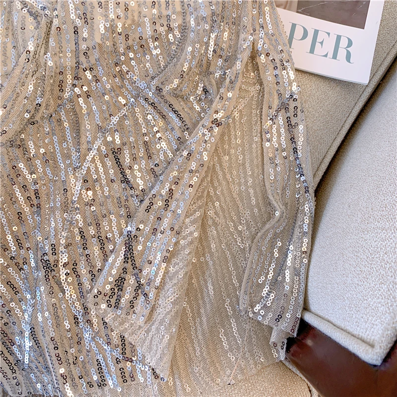 Тяжелая промышленная сетчатая юбка с жемчужинами и блестками 2023 новый дизайн
