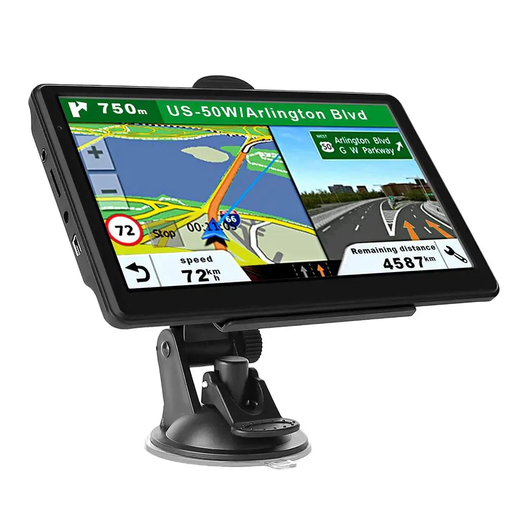 Фото Портативный автомобильный GPS-навигатор с 7-дюймовым сенсорным экраном, GPS-трекер для грузовиков и автобусов в реальном времени №1