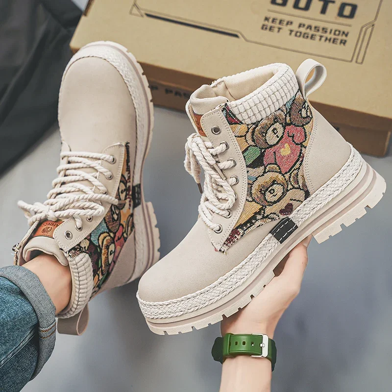 Мужские ботинки Martin осенние высокие в британском стиле уличные боевые пустынные