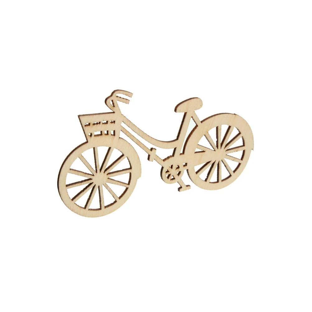 

20PCS Creative Cutout DIY Hollow Bike Wood Slices Wooden Ornaments for Home Decor