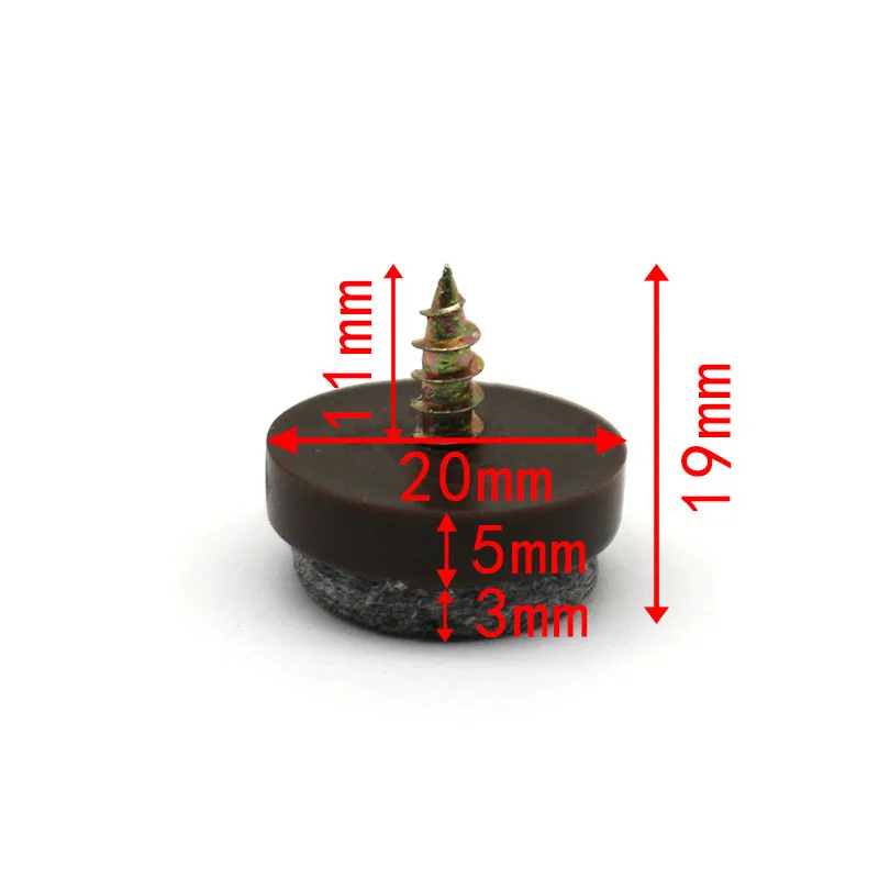 

KK & FING 20 шт. скользящая плитка, фетровые протекторы для ногтей, 4 размера, ножки стола, стула, ножки, нескользящая фетровая подушечка для ногтей