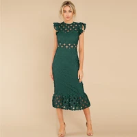 2022 spring new fashion casual womens dress large size lace bag hip dress european and american french dress dress