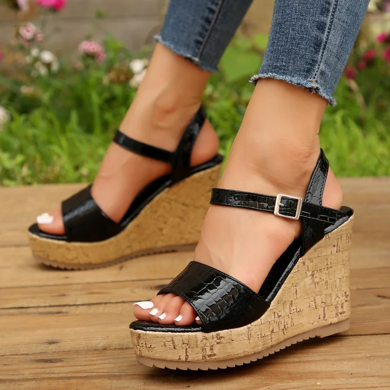 

Shoes for Women 2023 Hot Sale Peep Toe Women's Sandals Summer Fashion Wedge Sandals Casual Daily Sandals Ladies Zapatos Mujer