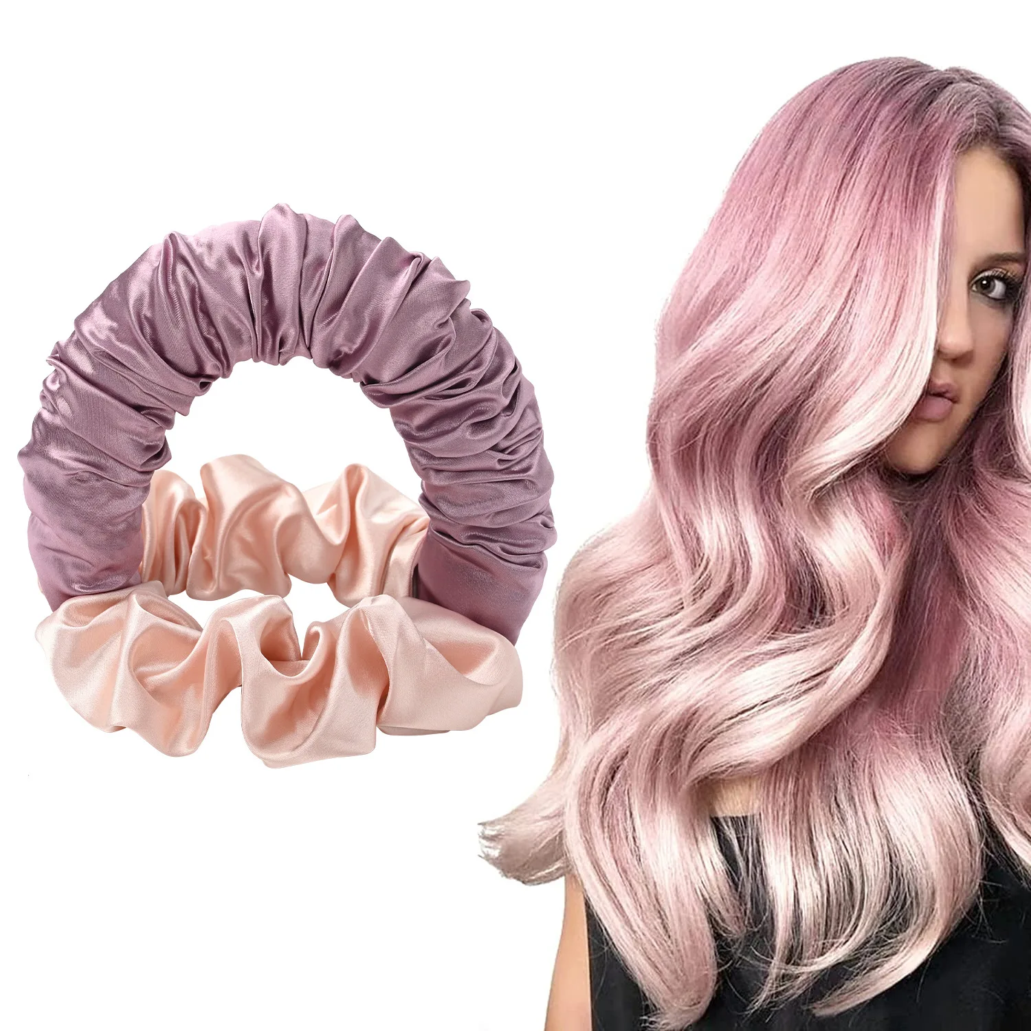 

Silk Satin Heatless Hair Curler Headband for Women Hair Rollers Wet Wave Formers Bundles Ball Head Hair Curler Hair Styling Tool