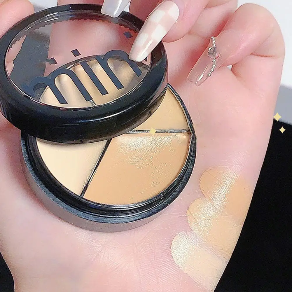 

3-In-1 Contouring and Brighten Concealer Palette,Long-Lasting Contouring Palette and Face Moisturizing Cover Concealer S9A6