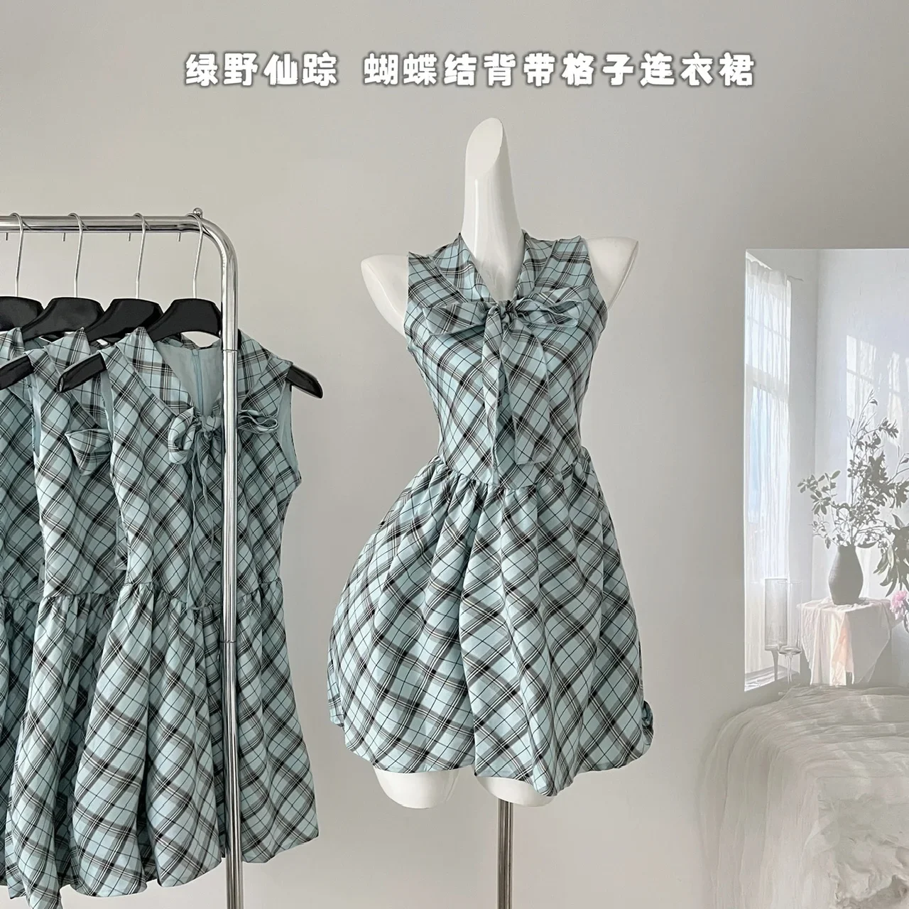 Женское платье-рубашка без рукавов винтажное клетчатое платье в стиле девушки