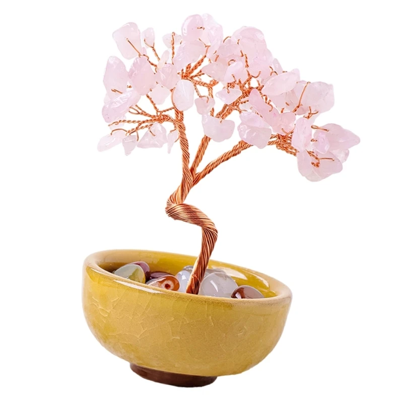 Хрустальное дерево процветания с натуральным камнем для изобилия в бизнесе и