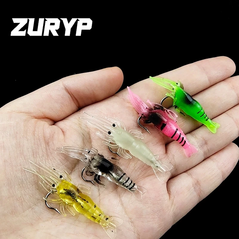 

5 шт./партия, мягкие силиконовые рыболовные приманки в виде креветок