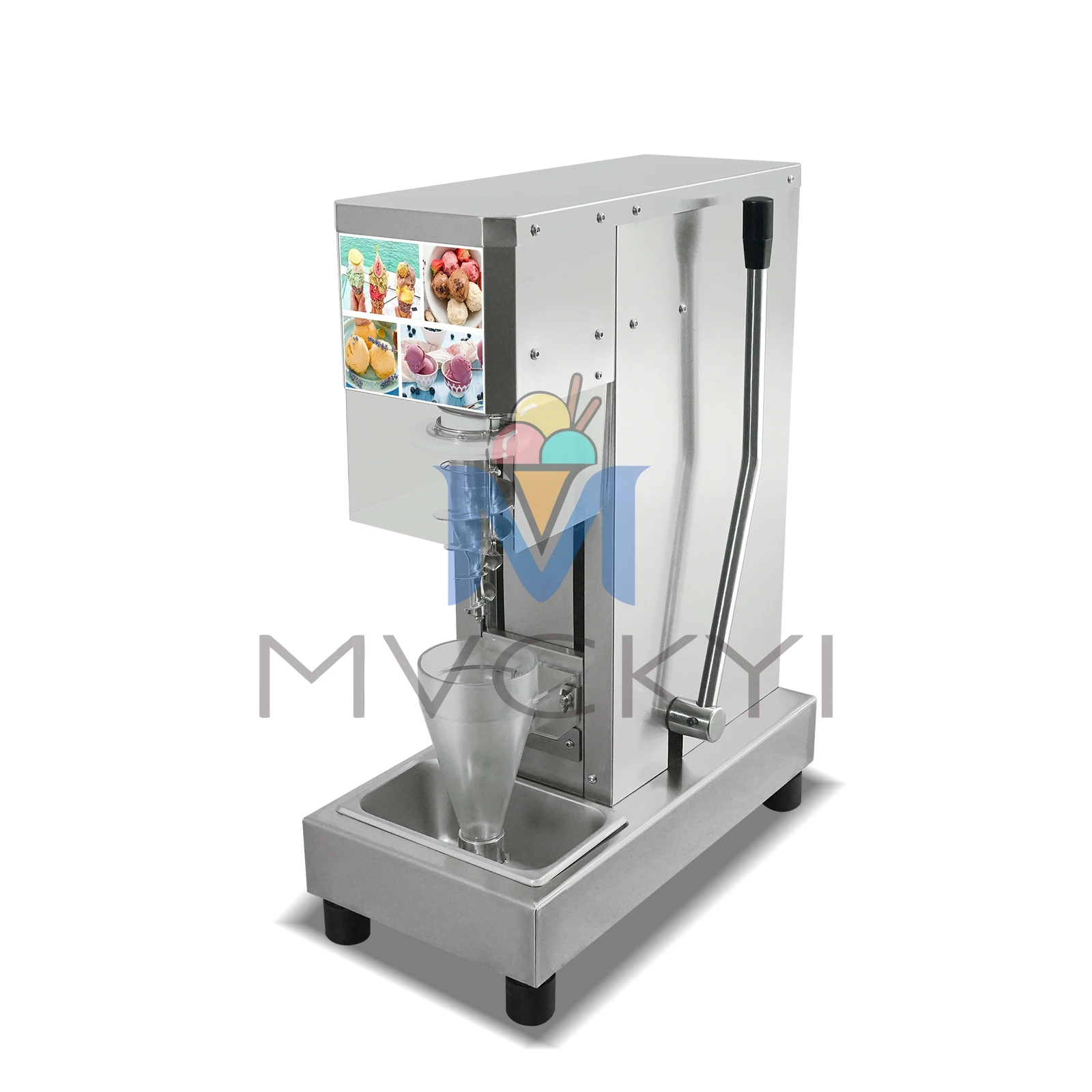Mvckyi USA DDP Stainless Steel Cup Yogurt Real Ice Cream Blender Mixer Frozen Fruit Swirl Drill Gelato Machine