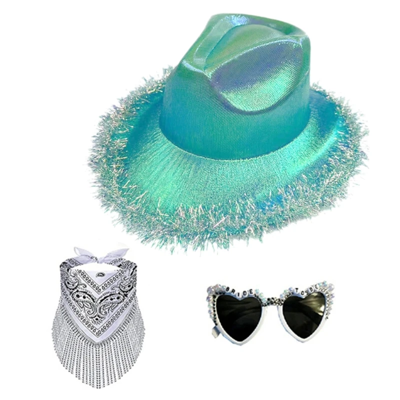 

Cowboy Hat Women Cowgirl Hat,Wide Brim Fancy Dress Cowgirl Hats with Heart Glass Drop Shipping