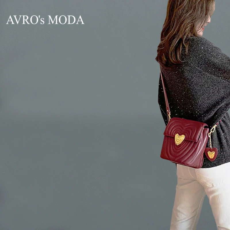 AVRO's MODA Brand Fashion Luxury Designer Handbag Women High Quality Genuine Leather Shoulder Crossbody Messenger Retro Flap Bag