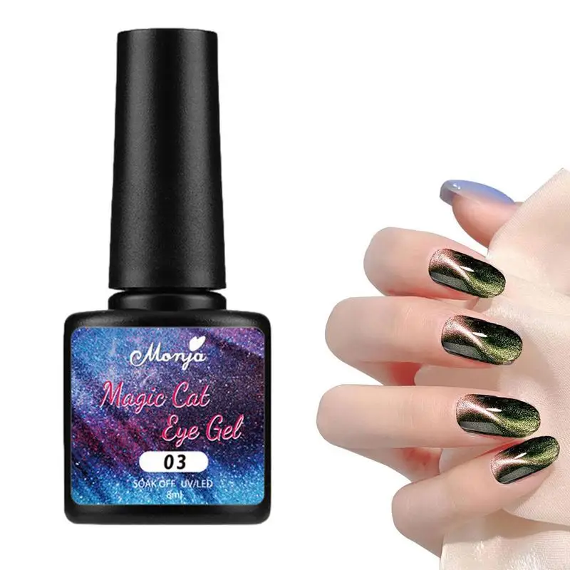 

Glitter Cat Eye Gel Polish Cat Eye Gel Polish Magnetic Nail Art Cat Eyes Magnet Color Changing Glitter Gel Polish Glitter Gel