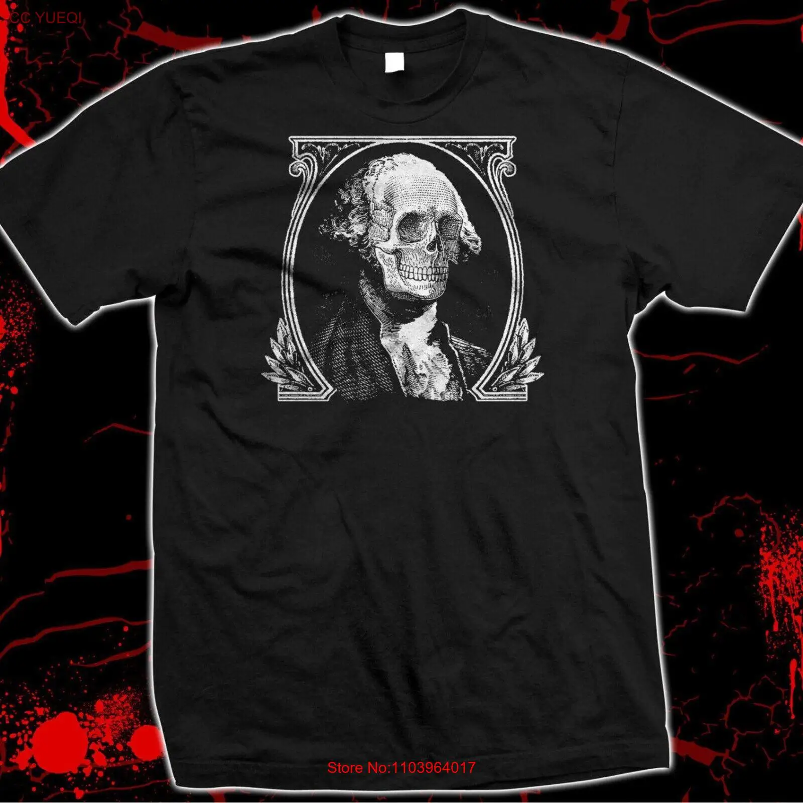 Футболка с черепом Джордж Вашингтон протестированная предварительно