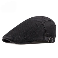summer mesh beret hat for men women solid black white visor hat casual peaked ivy flat cap net breathable artist newsboy caps