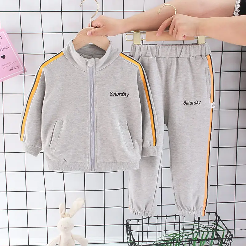 

Детская Хлопковая одежда на весну и осень, спортивная рубашка для маленьких мальчиков, штаны, 2 шт./компл., детские модные повседневные спорт...