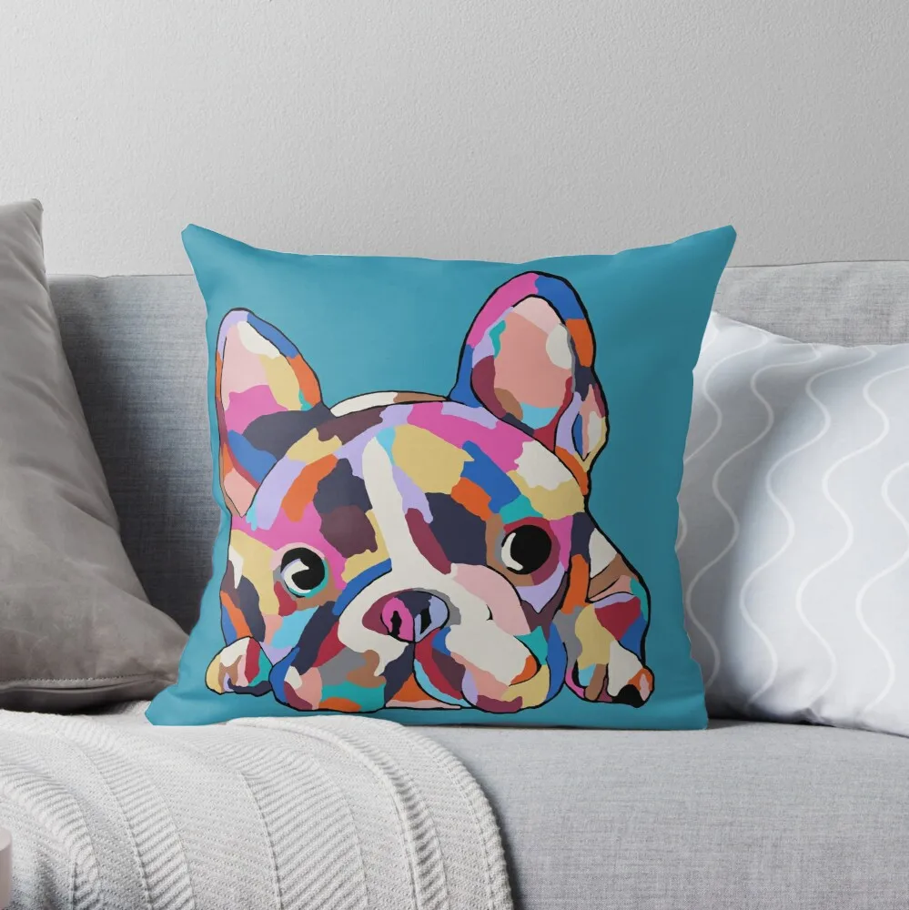 

French Bulldog valentines day gifts for dog pure bred Throw Pillow Polyester Decor Pillow Case Home Cushion Cover 18*18inch
