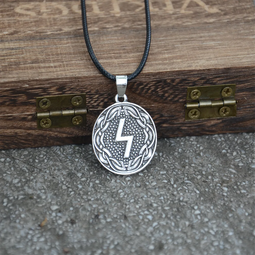 

Norse Rune Sowulo Wheel Of Power Viking Raven Amulet Talisman Necklace