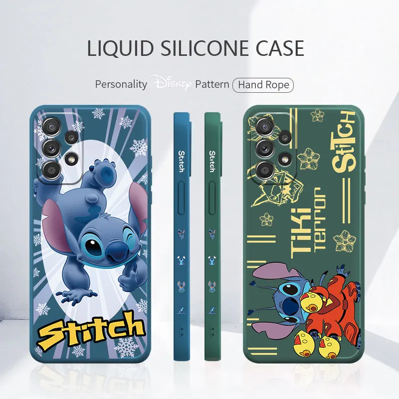 

Phone Capa Soft Liquid Case for Samsung Galaxy A52 A12 A51 A32 A21s A71 4G 5G A02s A52s A23 F12 M01s A10s Disney Jump Stitch